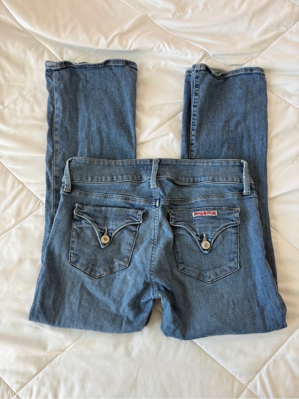 Hudson Jeans Women's Blue Skinny Jeans with Flag Pocket Patch